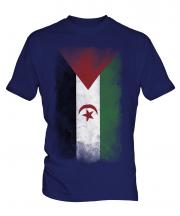 Western Sahara Faded Flag Mens T-Shirt