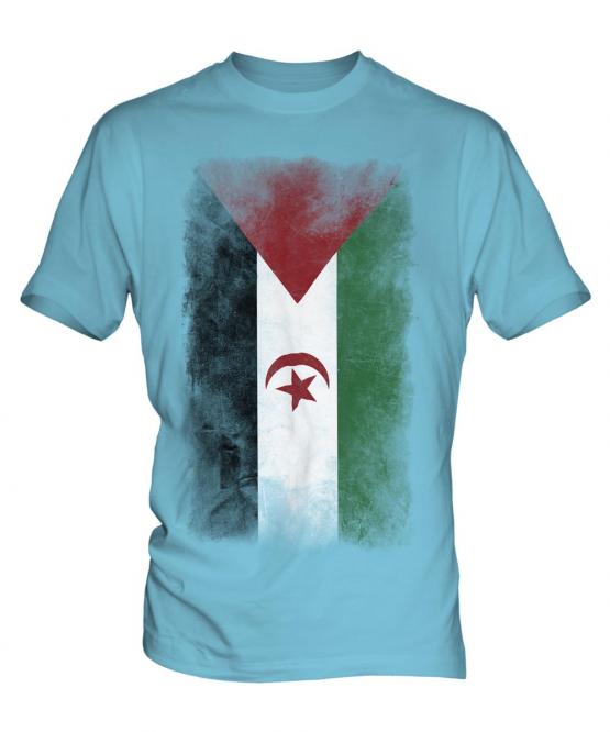 Western Sahara Faded Flag Mens T-Shirt
