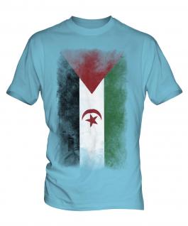 Western Sahara Faded Flag Mens T-Shirt