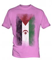 Western Sahara Faded Flag Mens T-Shirt