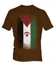 Western Sahara Faded Flag Mens T-Shirt