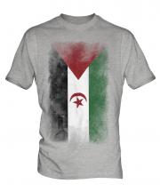 Western Sahara Faded Flag Mens T-Shirt