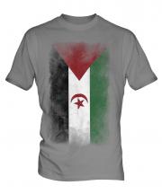 Western Sahara Faded Flag Mens T-Shirt