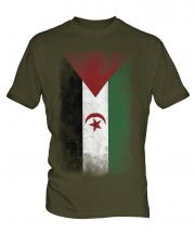Western Sahara Faded Flag Mens T-Shirt