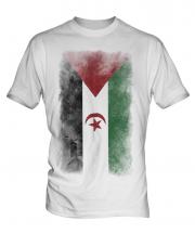 Western Sahara Faded Flag Mens T-Shirt