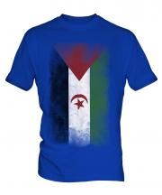 Western Sahara Faded Flag Mens T-Shirt