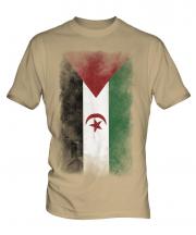 Western Sahara Faded Flag Mens T-Shirt