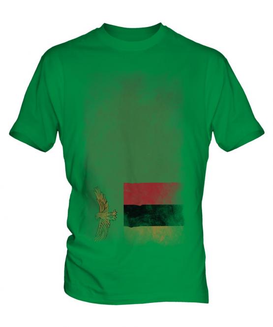 Zambia Faded Flag Mens T-Shirt