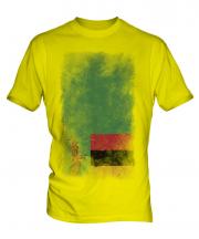 Zambia Faded Flag Mens T-Shirt