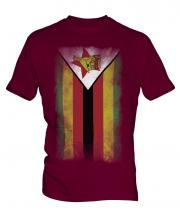 Zimbabwe Faded Flag Mens T-Shirt