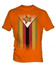 Zimbabwe Faded Flag Mens T-Shirt