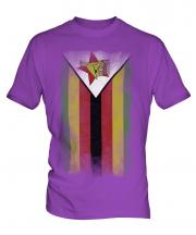 Zimbabwe Faded Flag Mens T-Shirt