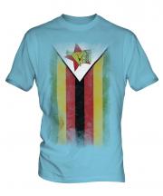 Zimbabwe Faded Flag Mens T-Shirt
