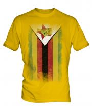 Zimbabwe Faded Flag Mens T-Shirt