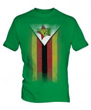 Zimbabwe Faded Flag Mens T-Shirt