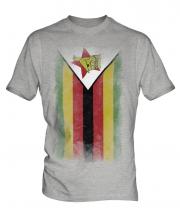 Zimbabwe Faded Flag Mens T-Shirt