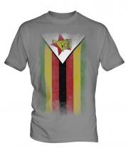 Zimbabwe Faded Flag Mens T-Shirt