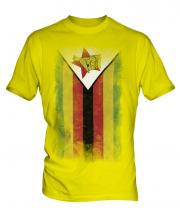 Zimbabwe Faded Flag Mens T-Shirt