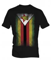 Zimbabwe Faded Flag Mens T-Shirt