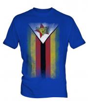 Zimbabwe Faded Flag Mens T-Shirt