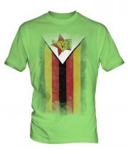 Zimbabwe Faded Flag Mens T-Shirt