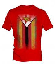 Zimbabwe Faded Flag Mens T-Shirt