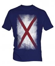 Alabama State Faded Flag Mens T-Shirt