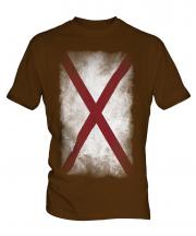 Alabama State Faded Flag Mens T-Shirt