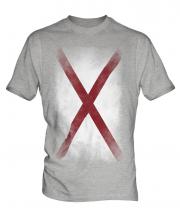 Alabama State Faded Flag Mens T-Shirt