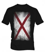 Alabama State Faded Flag Mens T-Shirt