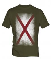 Alabama State Faded Flag Mens T-Shirt