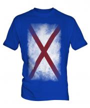 Alabama State Faded Flag Mens T-Shirt