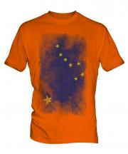 Alaska State Faded Flag Mens T-Shirt