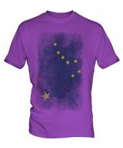 Alaska State Faded Flag Mens T-Shirt