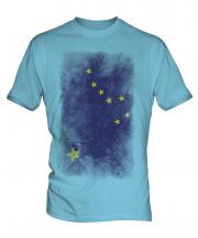 Alaska State Faded Flag Mens T-Shirt