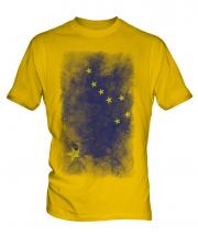 Alaska State Faded Flag Mens T-Shirt