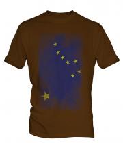 Alaska State Faded Flag Mens T-Shirt