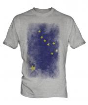 Alaska State Faded Flag Mens T-Shirt