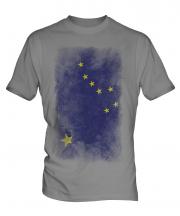 Alaska State Faded Flag Mens T-Shirt