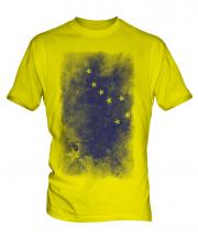 Alaska State Faded Flag Mens T-Shirt