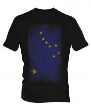 Alaska State Faded Flag Mens T-Shirt