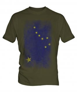 Alaska State Faded Flag Mens T-Shirt