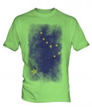 Alaska State Faded Flag Mens T-Shirt