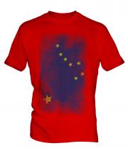 Alaska State Faded Flag Mens T-Shirt