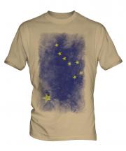 Alaska State Faded Flag Mens T-Shirt