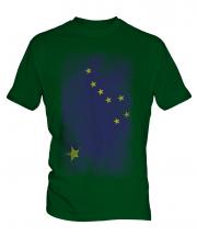 Alaska State Faded Flag Mens T-Shirt