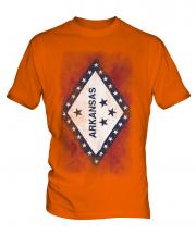 Arkansas State Faded Flag Mens T-Shirt