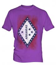 Arkansas State Faded Flag Mens T-Shirt