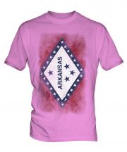 Arkansas State Faded Flag Mens T-Shirt