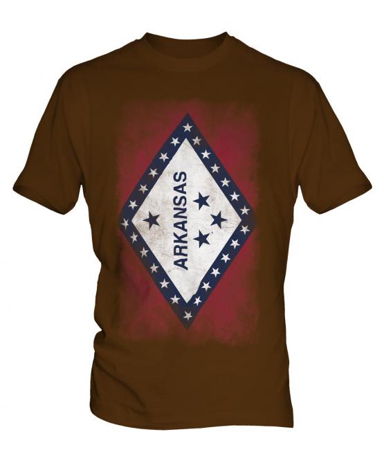 Arkansas State Faded Flag Mens T-Shirt